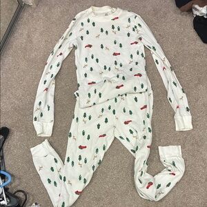 Carter's White Women’s Holiday Pajama Set with Green Trees & Red Cars
